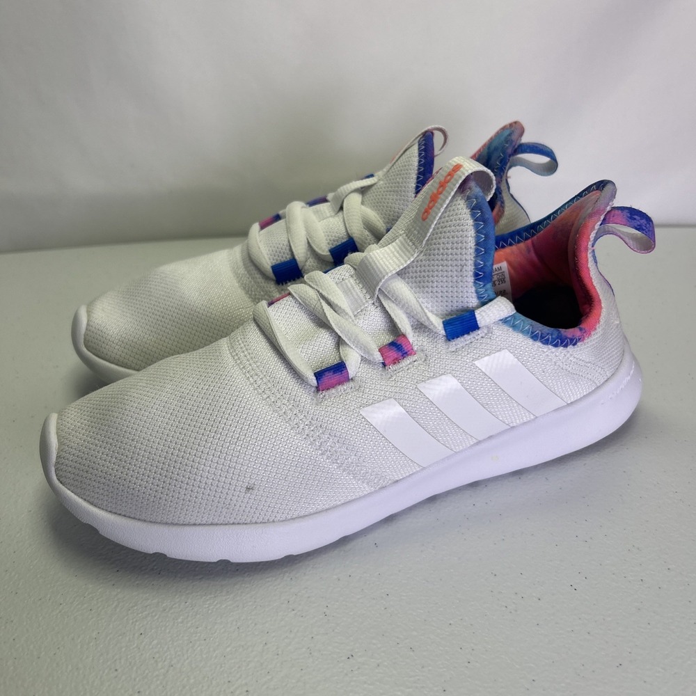 adidas Cloudfoam Pure‎ 2.0 Women Running Shoes White Acid Red Tie Dye Size 6.5
